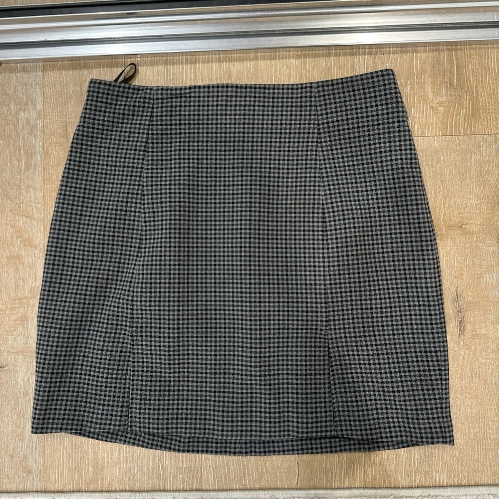 Sunday Best Black and Gray Plaid Mini Skirt